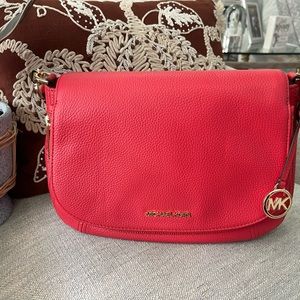 Michael Michael Kors, medium Bedford pebbled leather sangria/red, sldr bag $298